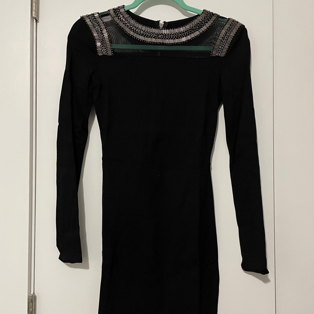 Armani Exchange Black Ponte Long Sleeve Dress XS